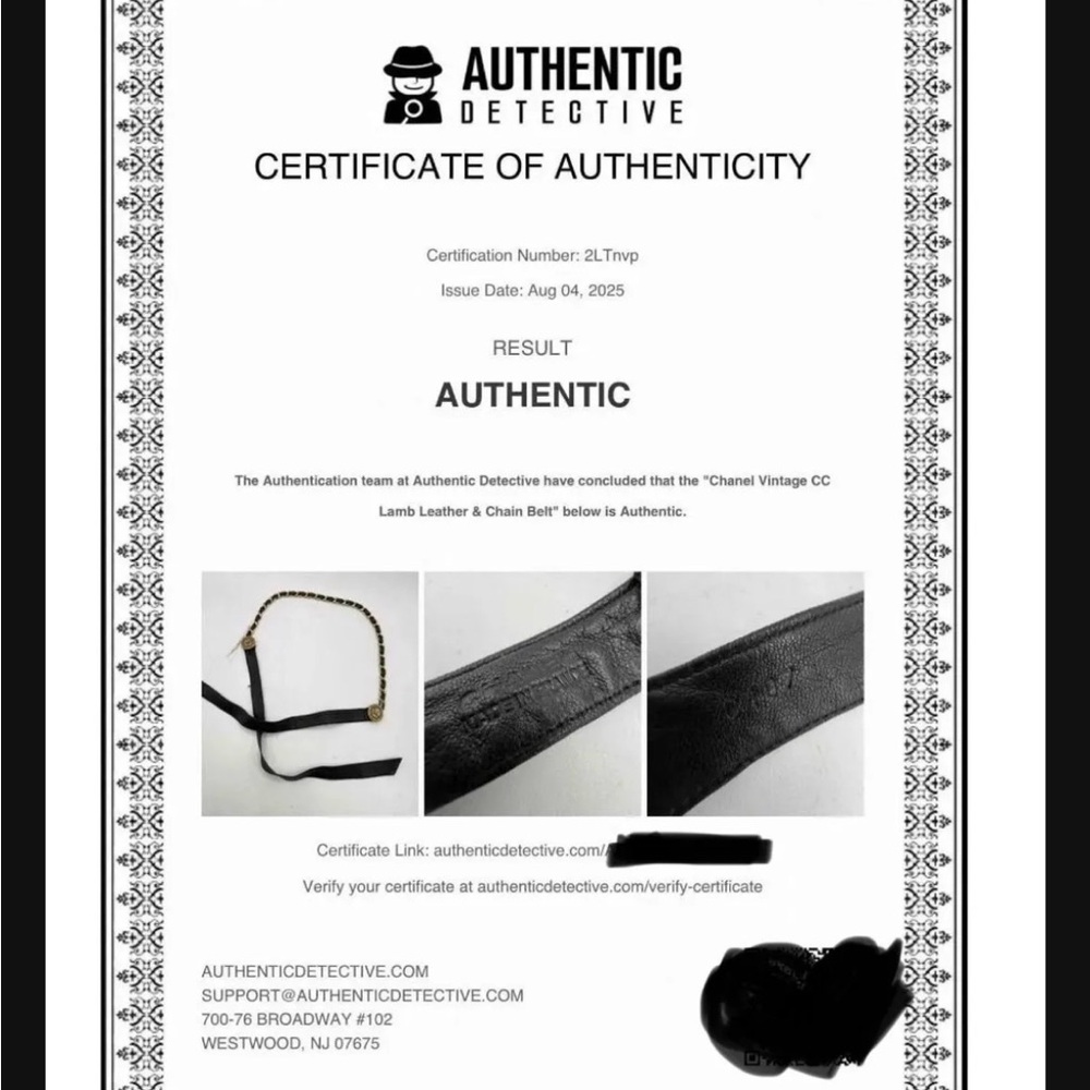 CHANEL Black Leather Belt with Gold Accents vintage - Picture 8 of 8